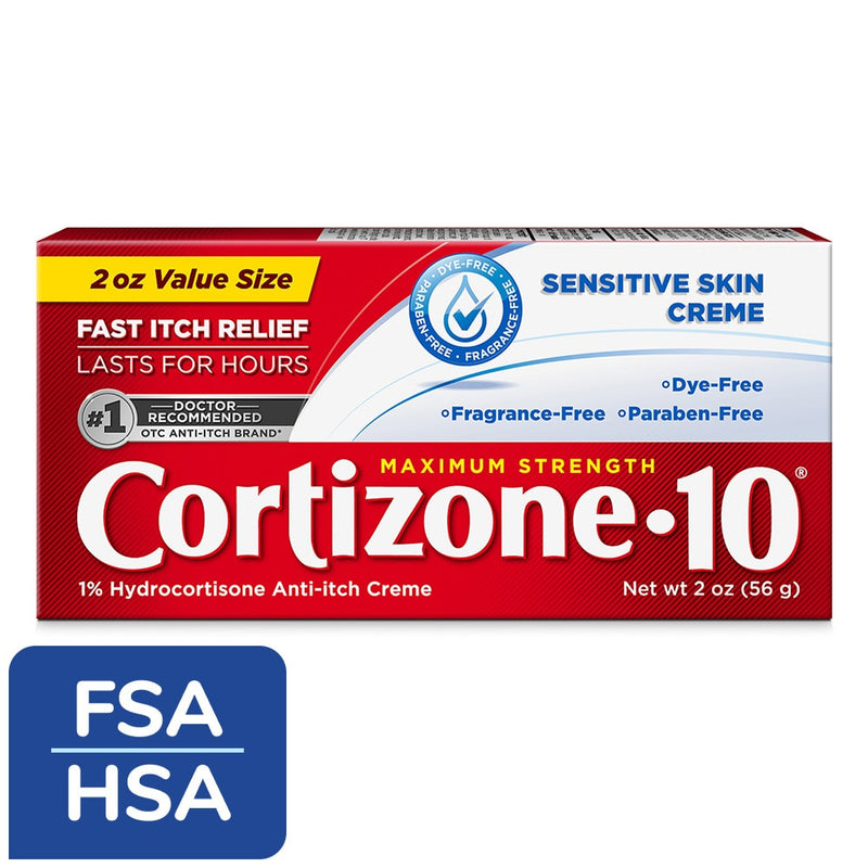 Cortizone 10 Cortizone-10 Maximum Strength Itch Relief Cream, 1% Hydrocortisone, 2 oz Medicine & Drugs White Smoke