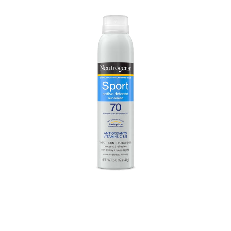 Neutrogena Neutrogena Sport Active Defense SPF 70 Sunscreen Spray 5.0 Oz Sunscreen Light Gray
