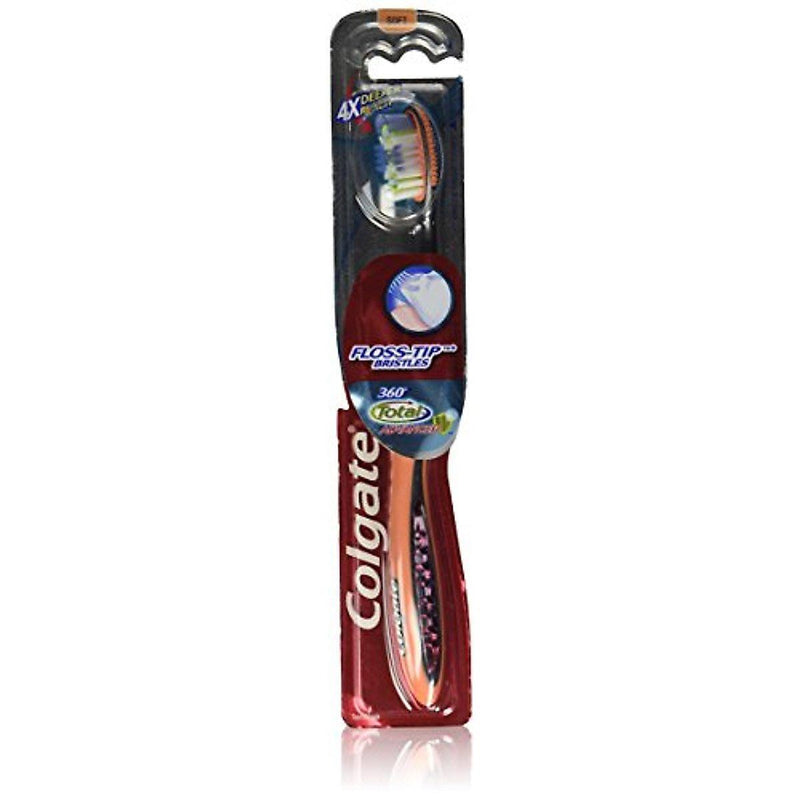 Colgate Colgate 360 Total Advanced Floss Tip Bristles Toothbrush Soft Toothbrushes White Smoke