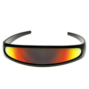 zeroUV Retro Futuristic 1980's Disco Wrap Around Space Sunglasses 8964 Sunglasses White Smoke Black Fire
