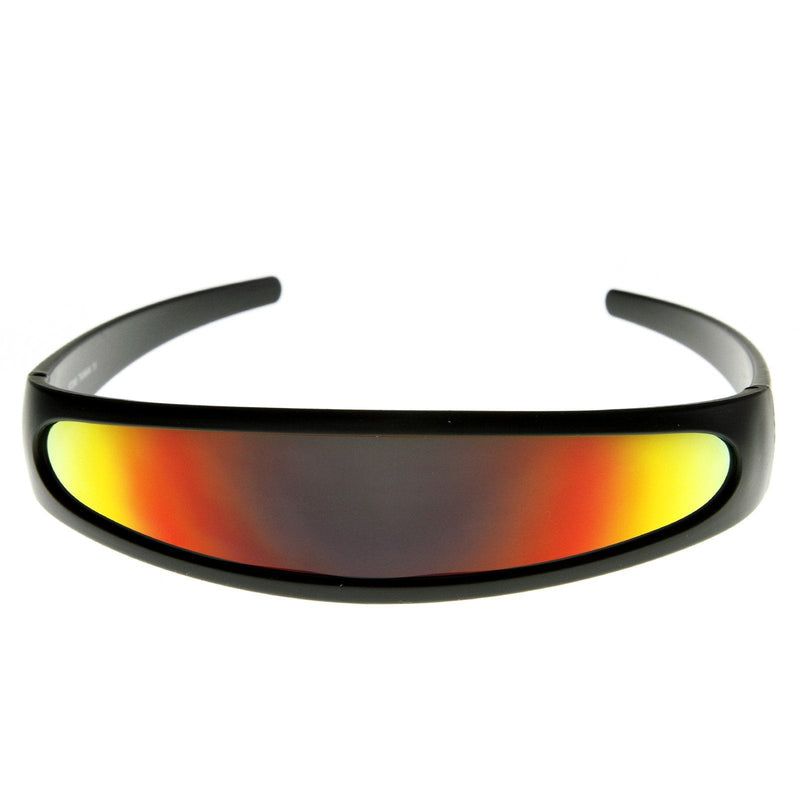 zeroUV Retro Futuristic 1980's Disco Wrap Around Space Sunglasses 8964 Sunglasses White Smoke Black Fire