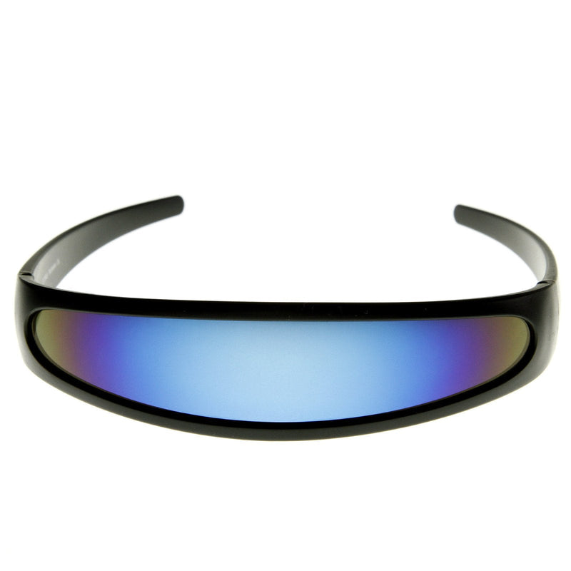 zeroUV Retro Futuristic 1980's Disco Wrap Around Space Sunglasses 8964 Sunglasses White Smoke Black Ice
