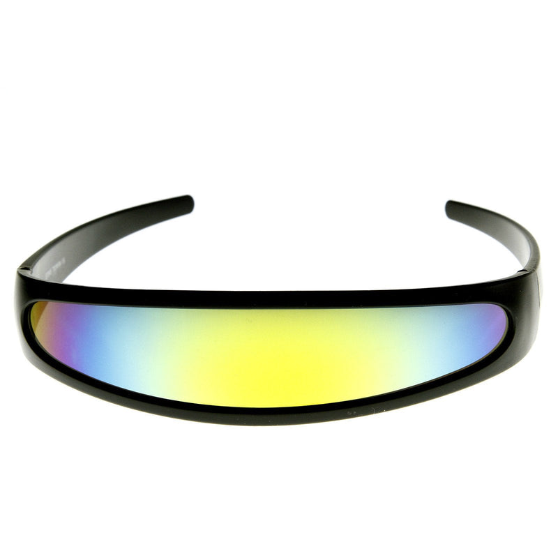 zeroUV Retro Futuristic 1980's Disco Wrap Around Space Sunglasses 8964 Sunglasses White Smoke Black Sun