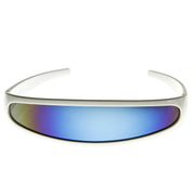 zeroUV Retro Futuristic 1980's Disco Wrap Around Space Sunglasses 8964 Sunglasses White Smoke White Ice