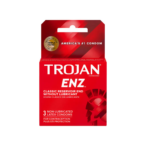 Trojan Trojan ENZ Non Lubricated Premium Latex Condoms Condoms Red