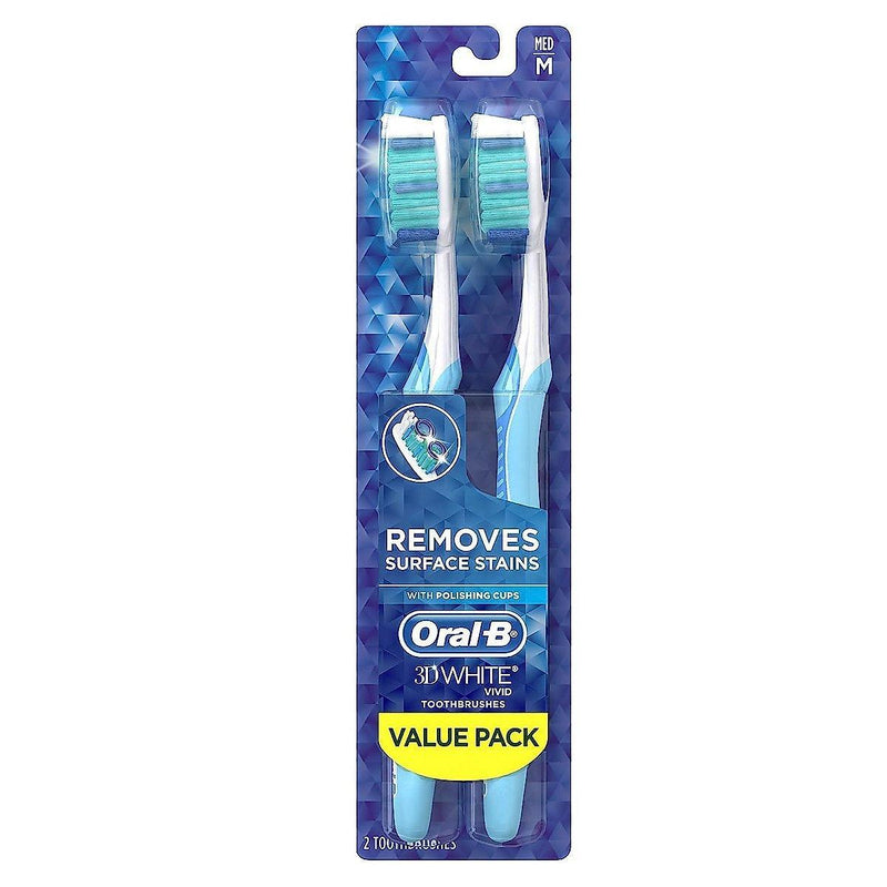 Oral B Oral B Vivid Toothbrushes, Medium, Whitening, Value Pack Toothbrushes Dark Slate Blue