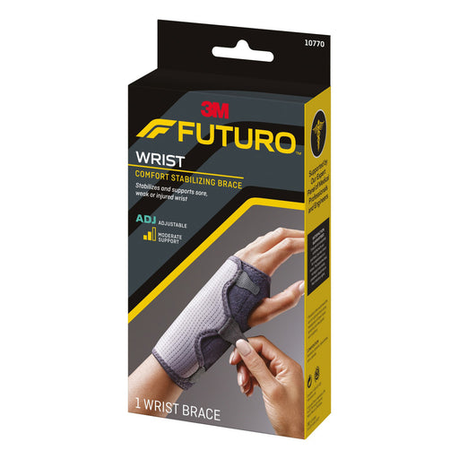 Futuro Futuro Adjustable Reversible Splint Wrist Brace, Moderate Stabilizing Support Wall Jacks & Braces White Smoke