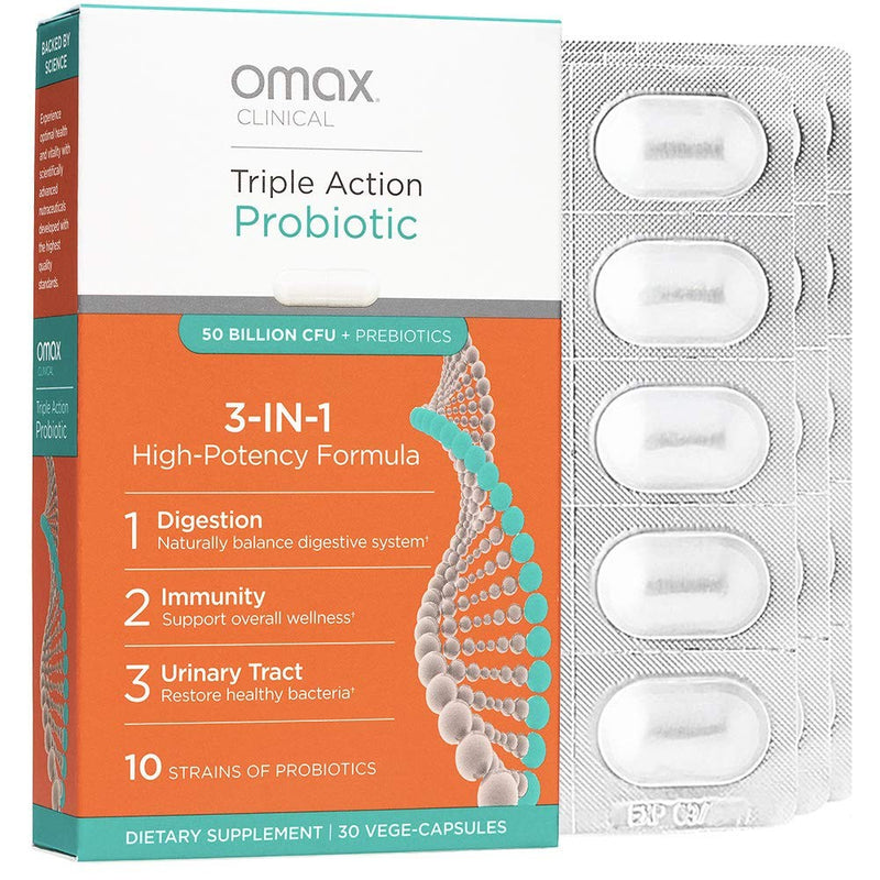 Omax3 Omax3 Omax Synbiotic Probiotic Prebiotic Inulin Chicory Root Fiber Vitamins & Supplements White Smoke