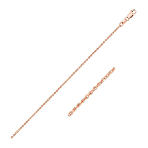 Bids.com 14k Rose Gold Oval Cable Link Chain 0.97mm Necklaces White Smoke 16 / Rose Gold,18 / Rose Gold,20 / Rose Gold
