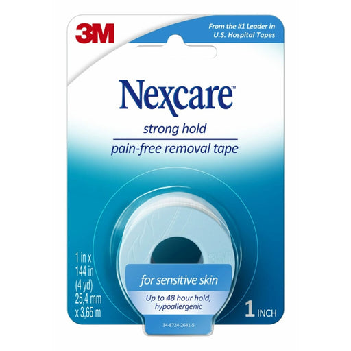 Nexcare Nexcare 1 Inch Strong Hold Sensitive Skin Pain Free Removal Tape First Aid White Smoke
