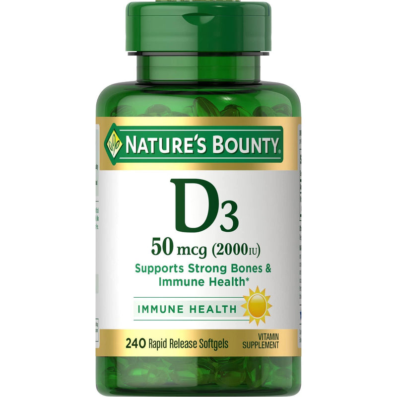 Nature's Bounty Nature's Bounty Vitamin D3, 50 Mcg, Rapid Release Softgels Vitamins & Supplements White Smoke