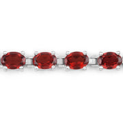 Bids.com 15.30 Carat Genuine Garnet .925 Sterling Silver Bracelet Bracelets Dark Red size 7.00