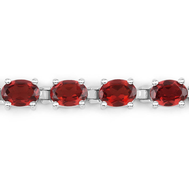 Bids.com 15.30 Carat Genuine Garnet .925 Sterling Silver Bracelet Bracelets Dark Red size 7.00