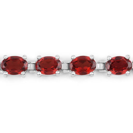 Bids.com 15.30 Carat Genuine Garnet .925 Sterling Silver Bracelet Bracelets Dark Red size 7.00