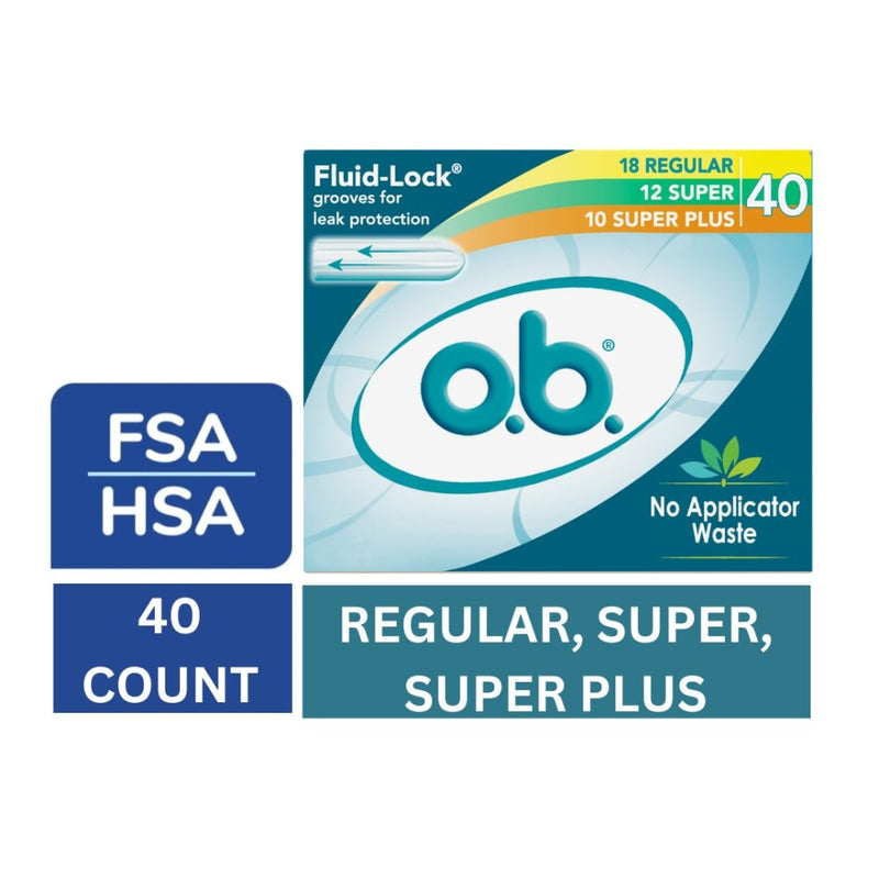 O.b. O.b. Regular/Super/Super Plus Multi Pack Tampons 40 Ea Box Tampons White Smoke