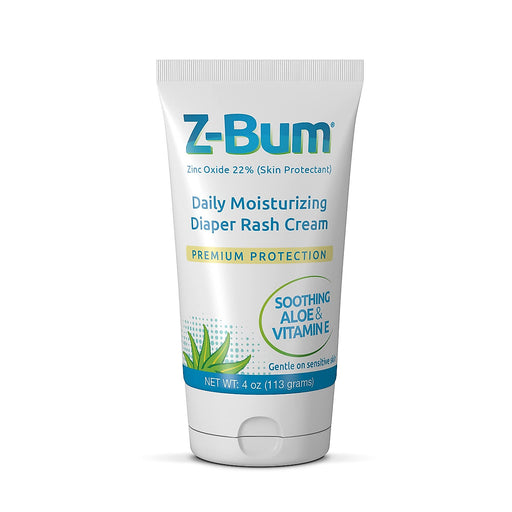 Z-Bum Z-Bum Daily Moisturizing Diaper Rash Cream Heal And Prevent Chafing, Adult Incontinence Irritation, Infection With Aloe, Vitamin E, Zinc Oxide Skin Care White Smoke