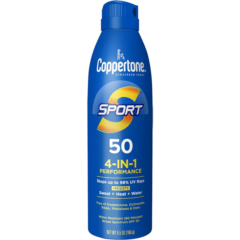 Coppertone Coppertone Sunscreen Spray, Sport, Broad Spectrum SPF 50 5.5 Oz Sunscreen White Smoke