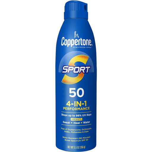 Coppertone Coppertone Sunscreen Spray, Sport, Broad Spectrum SPF 50 5.5 Oz Sunscreen White Smoke