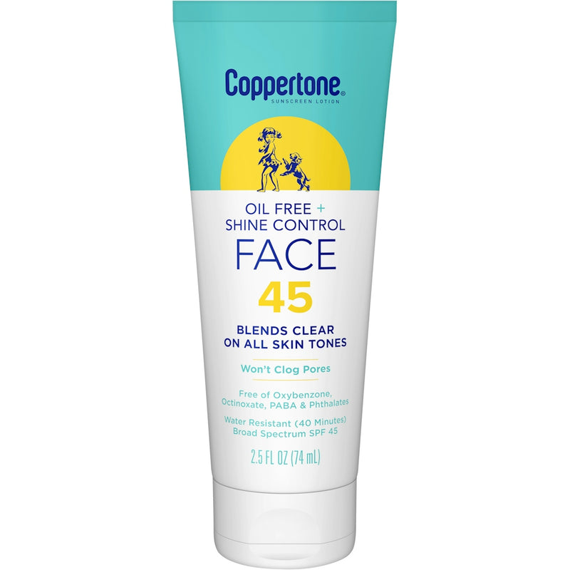 Coppertone Coppertone INPROGRESS... Sunscreen Lotion, Oil Free + Shine Control, Face, SPF 45, 2.5 Fl Oz (74 Ml) Lotion & Moisturizer White Smoke