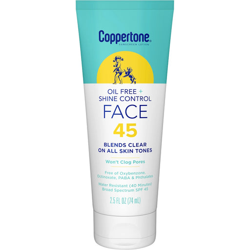 Coppertone Coppertone INPROGRESS... Sunscreen Lotion, Oil Free + Shine Control, Face, SPF 45, 2.5 Fl Oz (74 Ml) Lotion & Moisturizer White Smoke
