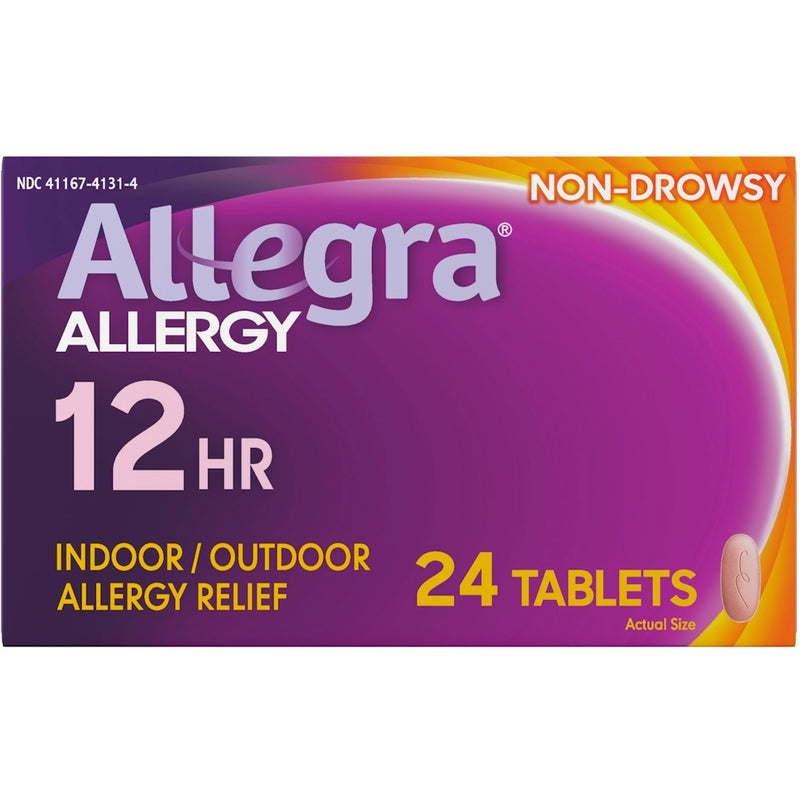 Allegra Allegra Adult Non-Drowsy Allergy Relief, 12 Hour (60mg), 24 Tablets Medicine & Drugs Dark Magenta
