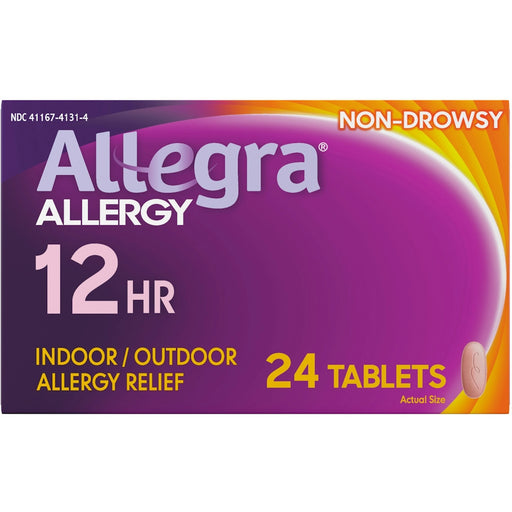 Allegra Allegra Adult Non-Drowsy Allergy Relief, 12 Hour (60mg), 24 Tablets Medicine & Drugs Dark Magenta