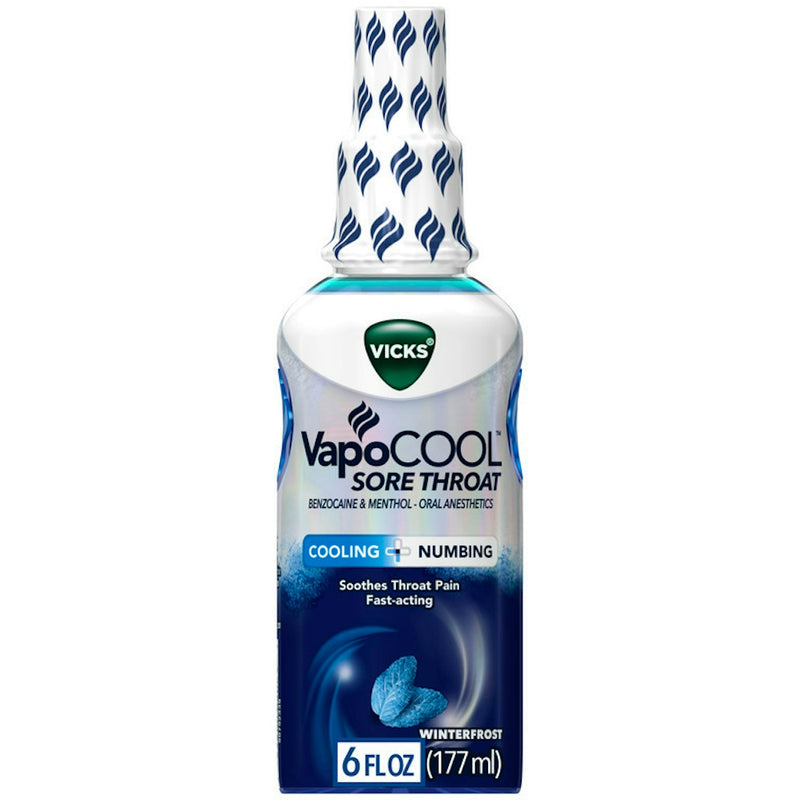 Vicks Vicks® VapoCool™ Sore Throat Cooling & Numbing Spray – Winterfrost (6 Fl Oz) Health & Beauty White Smoke