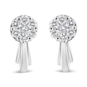 Bids.com 14K White Gold 3/4 Cttw Diamond Floral Cluster Drop and Dangle Stud Earrings (H-I Color, I1-I2 Clarity) Earrings White Smoke 0.87 / White.Gold,0.77 / Yellow.Gold