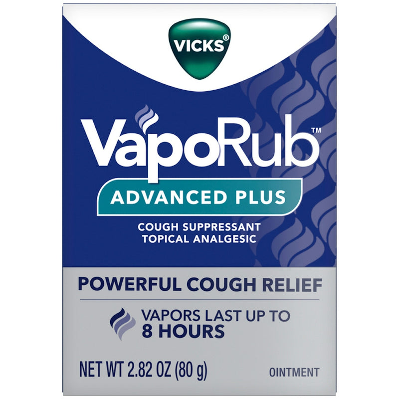 Vicks Vicks VapoRub Medicated Chest Rub, Cough Suppressant & Topical Analgesic Ointment, 80g Respiratory Care White Smoke