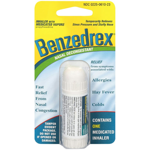 Benzedrex Benzedrex Nasal Decongestant Inhaler With Medicated Vapors Health & Beauty Gold