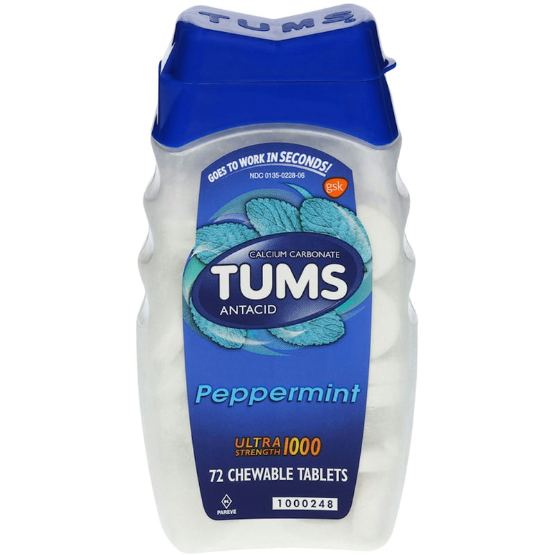 Tums Tums Ultra Strength Chewable Antacid Tablets For Heartburn Relief, Peppermint Health & Beauty White Smoke
