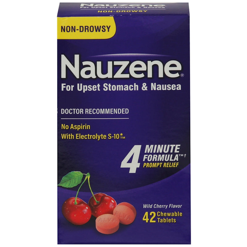 Nauzene Nauzene Wild Cherry Flavor Non-Drowsy For Upset Stomach & Nausea Chewable Tablets Health & Beauty Midnight Blue