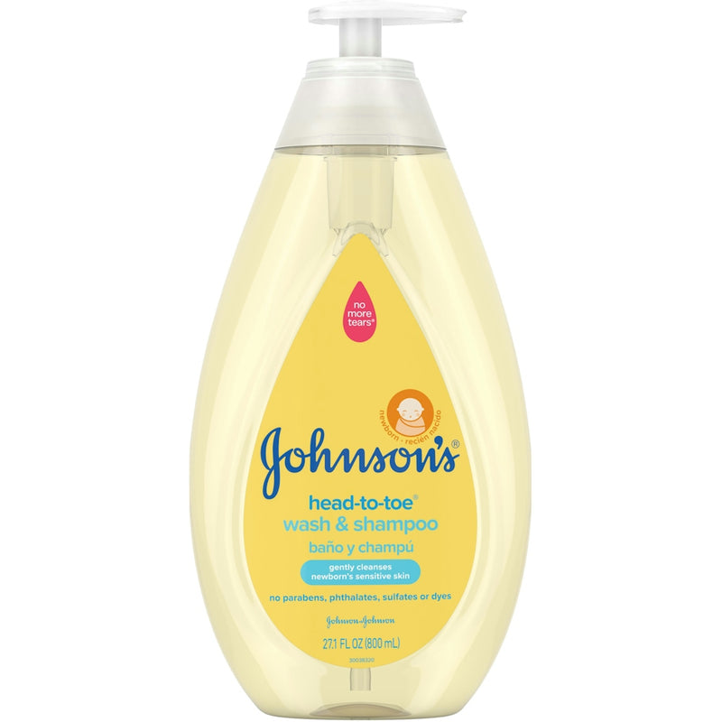 Johnson's Johnson's Head-To-Toe Gentle Tear-Free Baby & Newborn Wash & Shampoo, 27.1 Fl Oz Shampoo White Smoke