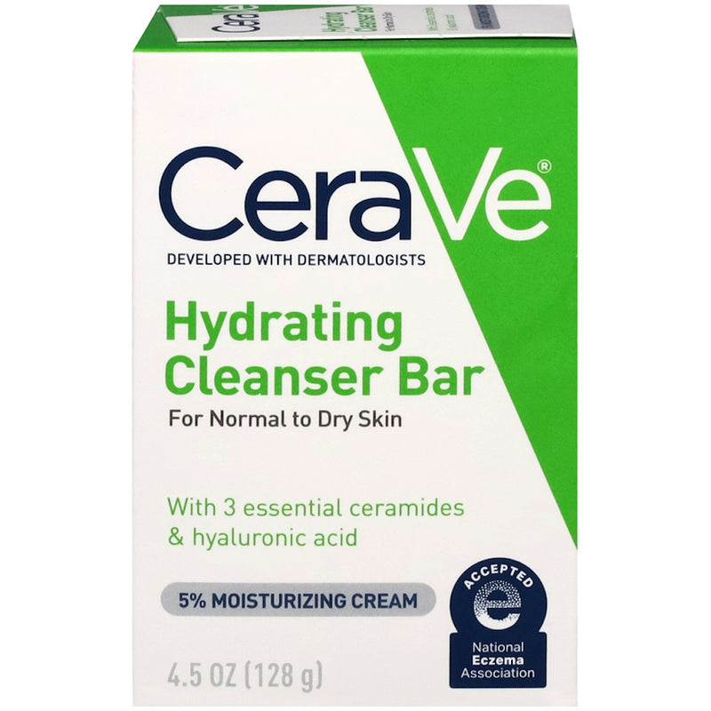 CeraVe CeraVe 5% Moisturizing Cream Hydrating Cleanser Bar 4.5 Oz Facial Cleansers White Smoke