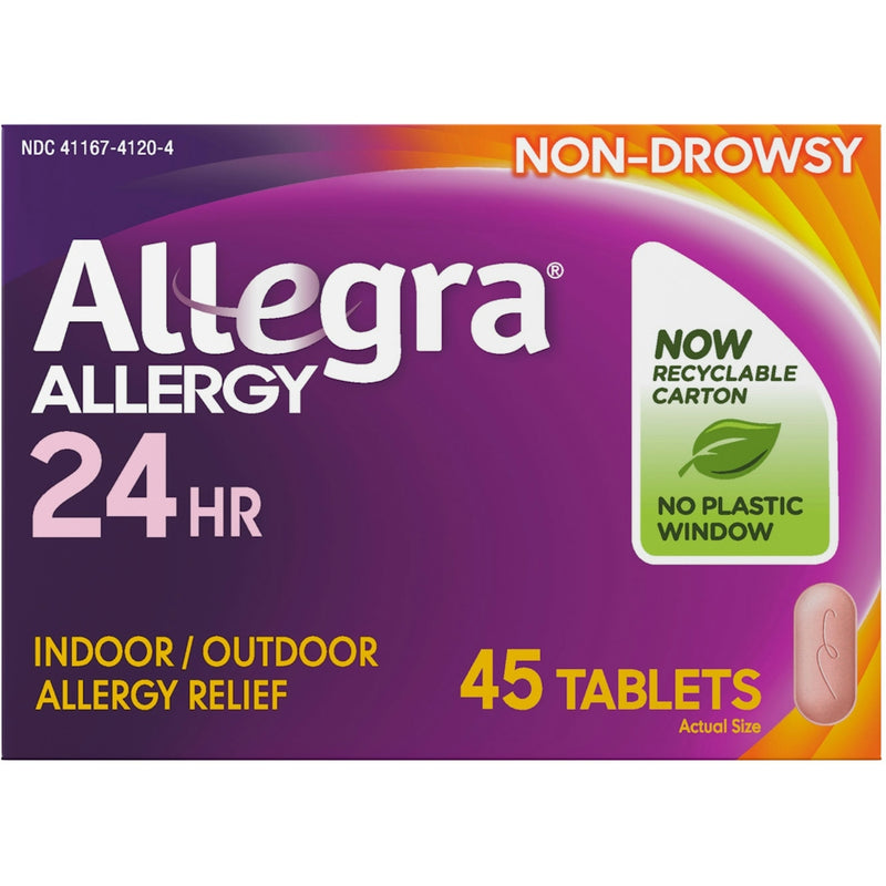 Allegra Allegra Adult Non-Drowsy Allergy Relief, 24 Hour (180mg), 45 Tablets (Value Size) Medicine & Drugs Dark Slate Blue