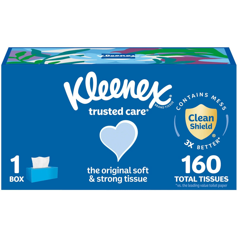 Kleenex Kleenex Trusted Care 2-ply Facial Tissues, Flat Boxes (160 Tissue/Box, 12 Boxes) Facial Tissues Dark Cyan