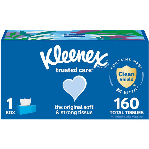 Kleenex Kleenex Trusted Care 2-ply Facial Tissues, Flat Boxes (160 Tissue/Box, 12 Boxes) Facial Tissues Dark Cyan
