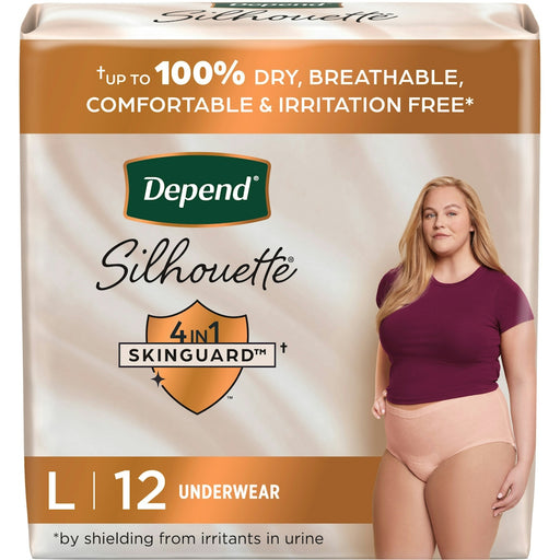 Depend Depend Silhouette Bf 12 Lrg Wmn Underwear Gray