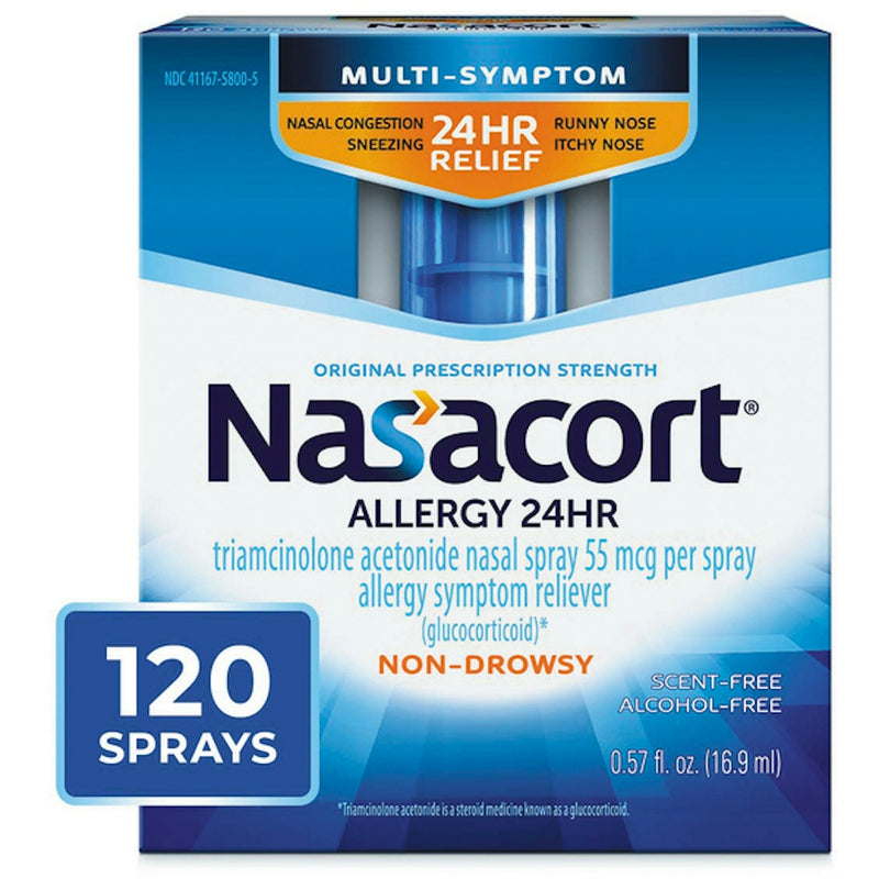 Nasacort Nasacort Nasal Spray, Allergy 24 Hr Relief 0.57 Fl Oz Health & Beauty White Smoke