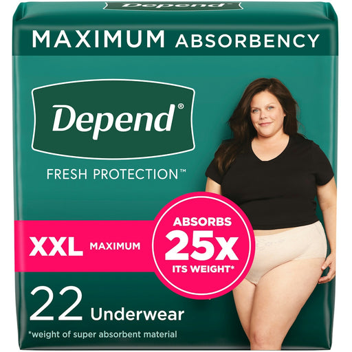 Depend Depend FIT-FLEX Incontinence Underwear For Women - Maximum Absorbency - Blush Incontinence Aids Sea Green