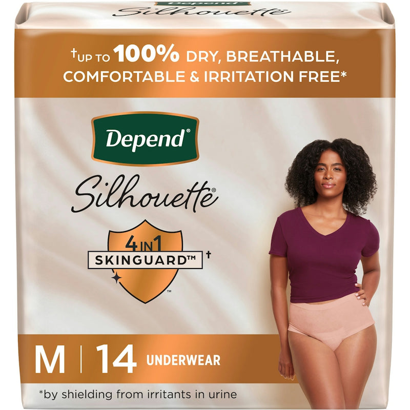 Depend Depend Silhouette Maximum Absorbency Underwear for Women, Medium, 14 Count Underwear Light Gray