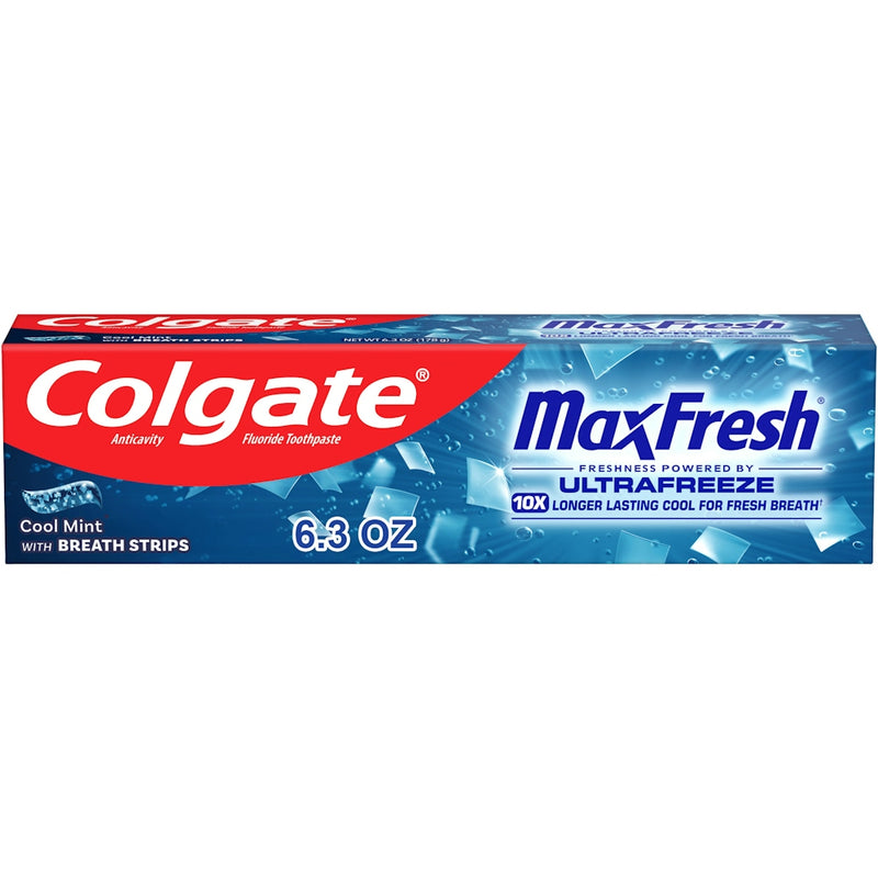 Colgate Colgate Max Fresh Whitening Toothpaste With Mini Breath Strips - Cool Mint, 6.3 Oz Toothpaste Dark Cyan