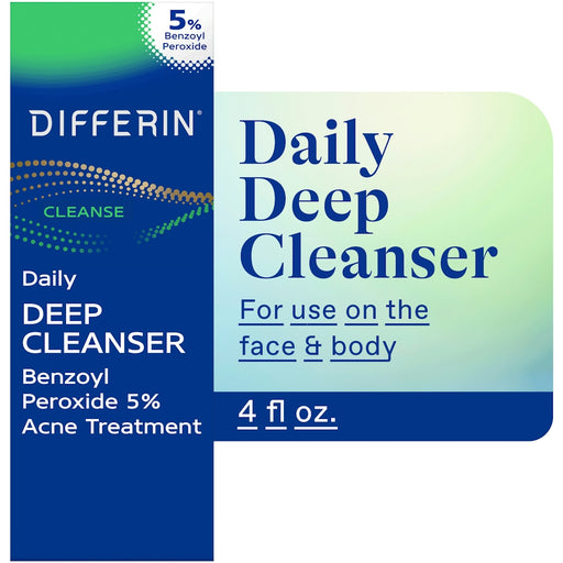 Differin Differin Daily Deep Cleanser Acne Face Wash With 5% Benzoyl Peroxide Skin Care White Smoke