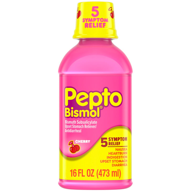 Pepto-Bismol Pepto-Bismol Cherry Liquid Upset Stomach & Diarrhea Relief Health & Beauty White Smoke
