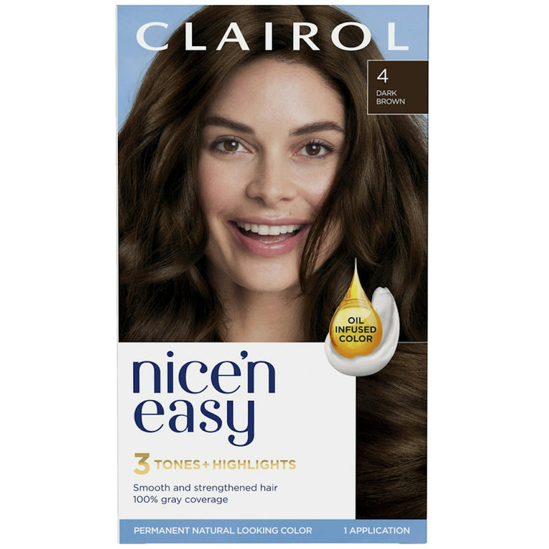 Clairol Clairol Nice N Easy Permanent Hair Color 4/120 Natural Dark Brown Hair Color Black