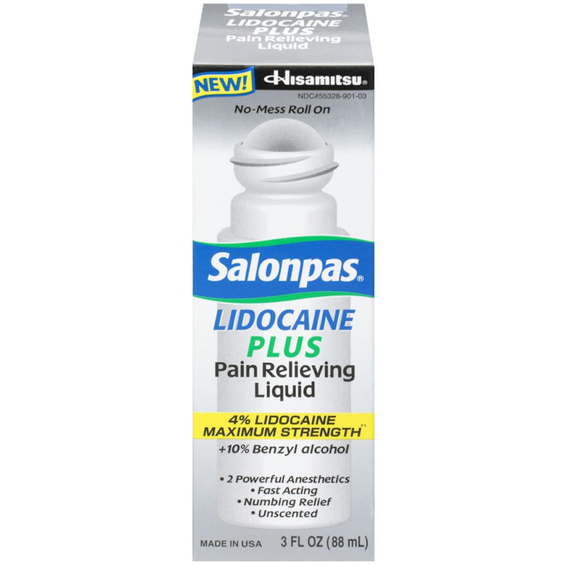 Salonpas Salonpas Lidocaine Plus Pain Relieving Liquid Roll-on - 3 Fl Oz Health & Beauty Gray