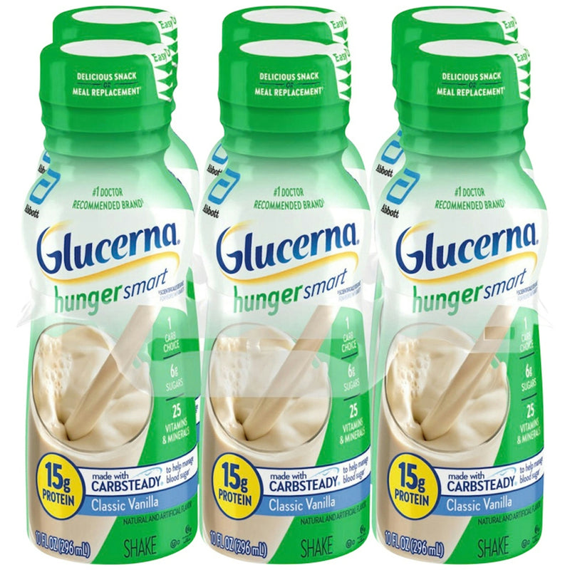 Glucerna Glucerna Hunger Smart Homemade Vanilla Shake 6-10 Fl Oz Bottles Fitness & Nutrition White Smoke