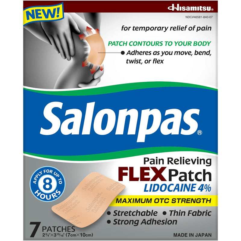 Salonpas Salonpas Lidocaine 4% Pain Relieving Flex Patch - 7ct Health & Beauty White Smoke