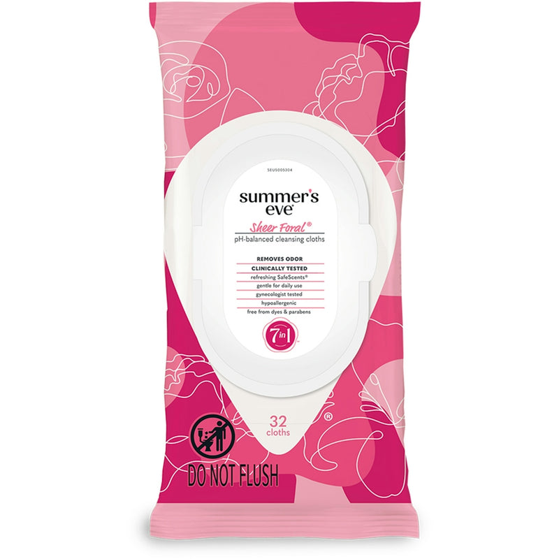 Summer's Eve Summer's Eve Feminine Cleansing Cloths For Sensitive Skin Sheer Floral Health & Beauty White Smoke