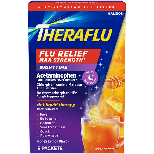 Theraflu Theraflu Nighttime Max Strength Honey Lemon Flavor Relief Health & Beauty Dark Slate Blue